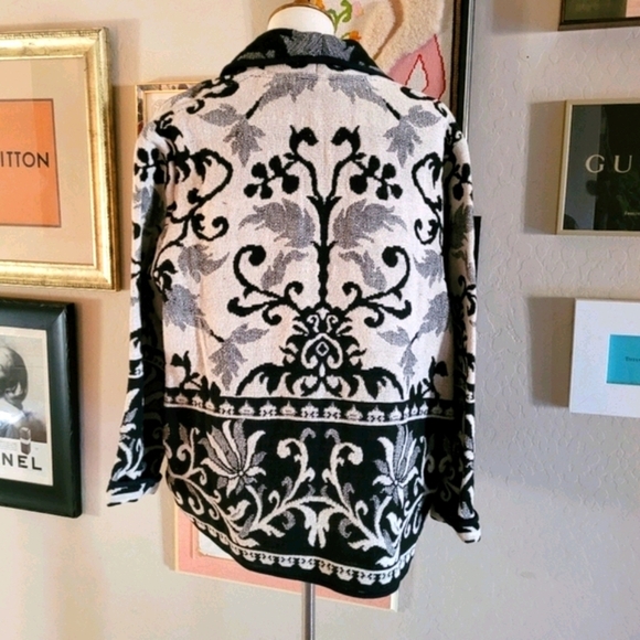 Vintage - Ramie Woven Cotton Black & White Jacket - Picture 5 of 6